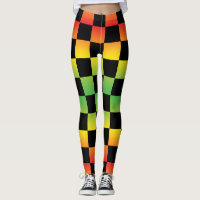 Red Yellow Green Rasta Ombre Checkerboard
