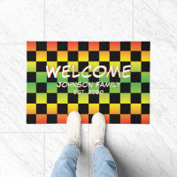 Red Yellow Green Rasta Ombre Checkerboard Willkomm