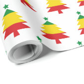 Red Yellow Green Stripes Rasta Weihnachtsbaum Geschenkpapier (Rolleneckpunkt)
