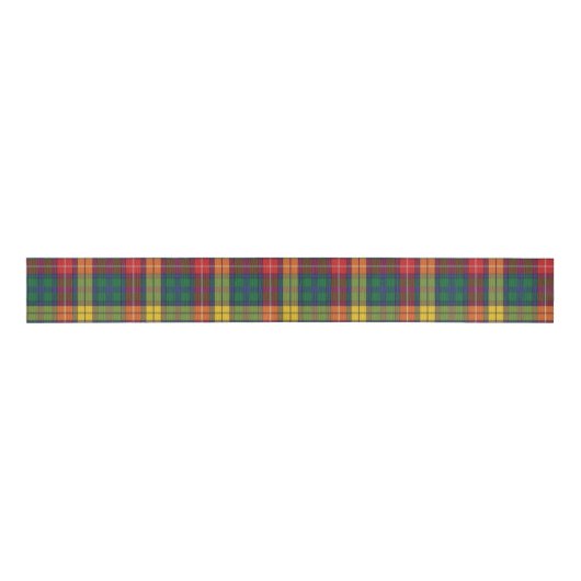 Red Yellow Green Tartan Clan Buchanan Kariert Ripsband (Vorderseite)