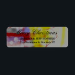 Red Yellow Grey Merry Christmas Message Family<br><div class="desc">Erleben Sie dieses moderne,  elegante Retourenlabel. Diese Vorlage kann an alle beruflichen Beruf angepasst werden.</div>