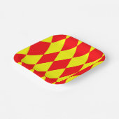 Red Yellow Harlequin Checkered Design  Pappteller (Gewinkelt)