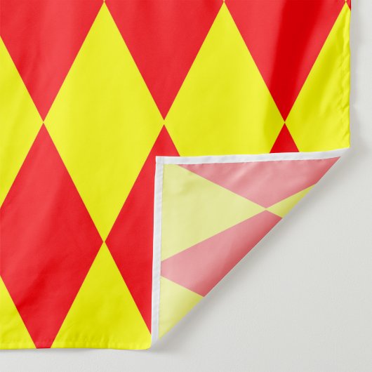 Red Yellow Harlequin Checkered Design  Stoff