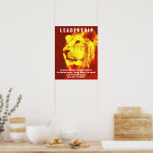 Red Yellow Motivierend Leaders Lion Poster (Küche)