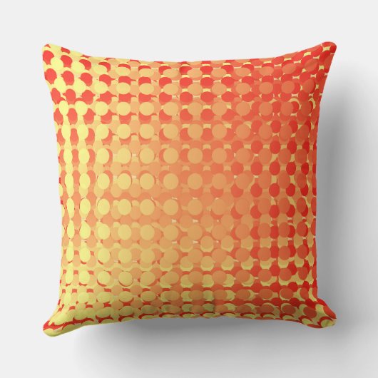 Red Yellow Multi Layer Polka Dot Fade Throw Pillow Kissen (Rückseite)