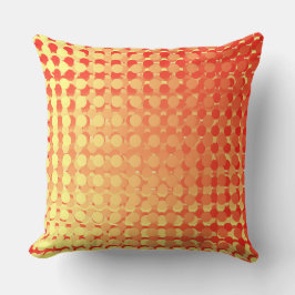 Red Yellow Multi Layer Polka Dot Fade Throw Pillow Kissen