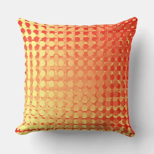 Red Yellow Multi Layer Polka Dot Fade Throw Pillow Kissen (Vorderseite)