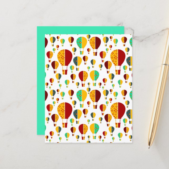 Red Yellow New Mexico Zia Hot Air Ballon (Vorderseite/Rückseite Beispiel)