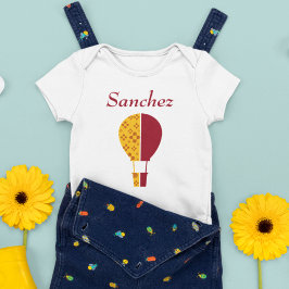 Red Yellow New Mexico Zia Hot Air Ballon Baby Strampler