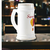 Red Yellow New Mexico Zia Hot Air Ballon Bierglas