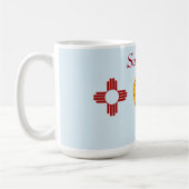 Red Yellow New Mexico Zia Hot Air Ballon Kaffeetasse (Links)