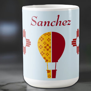Red Yellow New Mexico Zia Hot Air Ballon Kaffeetasse