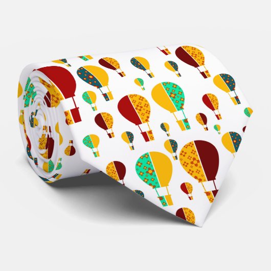 Red Yellow New Mexico Zia Hot Air Ballon Krawatte (Gerollt)