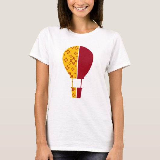 Red Yellow New Mexico Zia Hot Air Ballon T-Shirt (Vorderseite)