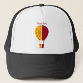 Red Yellow New Mexico Zia Hot Air Ballon Truckerkappe (Vorderseite)