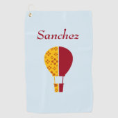 Red Yellow New Mexico Zia Hot Air Balloon Golfhandtuch (Vorderseite)