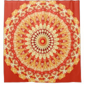 Red Yellow Orange Summer Sun Mandala Pattern Duschvorhang (Vorderseite)