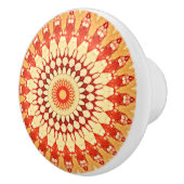 Red Yellow Orange Summer Sun Mandala Pattern Keramikknauf (Rechts)