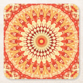 Red Yellow Orange Summer Sun Mandala Pattern Rechteckiger Pappuntersetzer (Vorderseite)