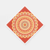 Red Yellow Orange Summer Sun Mandala Pattern Serviette (Ecke)
