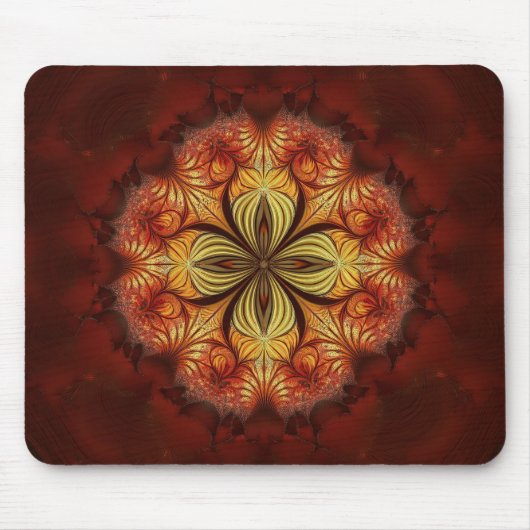 Red Yellow Orange Tan Fractal  Mousepad (Vorne)
