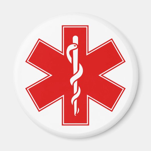 Red Yellow Orange White Nurse EMS Star of Life Magnet (Vorne)