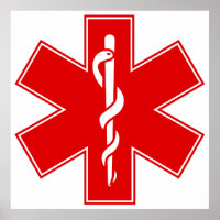 Red Yellow Orange White Nurse EMS Star of Life