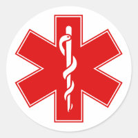 Red Yellow Orange White Nurse EMS Star of Life