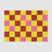 Red Yellow Pink Checkered Pattern Design  Seidenpapier (Vorderseite)