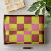 Red Yellow Pink Checkered Pattern Design  Seidenpapier (Geschenk)