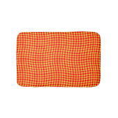 Red Yellow Plaid Checker Seamless Pattern Badematte (Vorderseite)