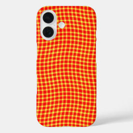 Red Yellow Plaid Checker Seamless Pattern iPhone 16 Hülle