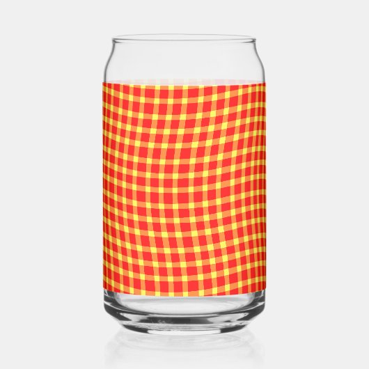 Red Yellow Plaid Checker Seamless Pattern Dosenglas (Rückseite)