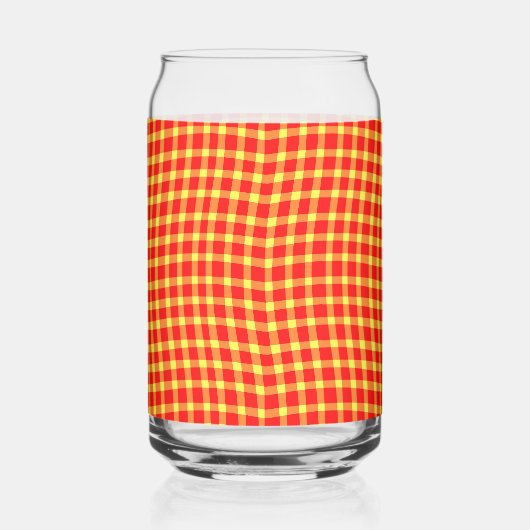 Red Yellow Plaid Checker Seamless Pattern Dosenglas (Rechts)