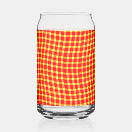 Red Yellow Plaid Checker Seamless Pattern Dosenglas (Vorderseite)