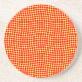 Red Yellow Plaid Checker Seamless Pattern Getränkeuntersetzer (Vorne)