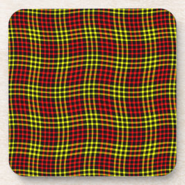 Red Yellow Plaid Checker Seamless Pattern Getränkeuntersetzer