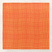 Red Yellow Plaid Checker Seamless Pattern Glasuntersetzer (Vorderseite)