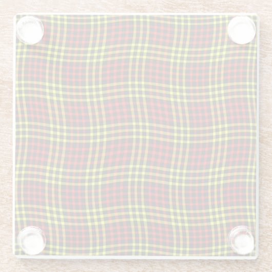 Red Yellow Plaid Checker Seamless Pattern Glasuntersetzer (Rückseite)