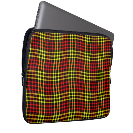 Red Yellow Plaid Checker Seamless Pattern Laptopschutzhülle (Vorne Rechts)