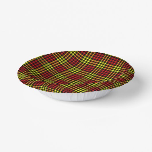 Red Yellow Plaid Checker Seamless Pattern Pappteller (Gewinkelt)