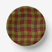 Red Yellow Plaid Checker Seamless Pattern Pappteller (Vorderseite)