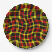 Red Yellow Plaid Checker Seamless Pattern Pappteller (Vorderseite)