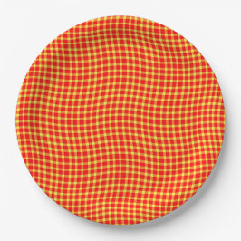 Red Yellow Plaid Checker Seamless Pattern Pappteller