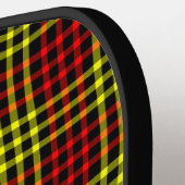Red Yellow Plaid Checker Seamless Pattern Pickleball Schläger (Linke Seite)