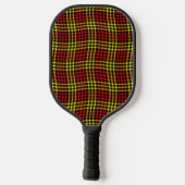 Red Yellow Plaid Checker Seamless Pattern Pickleball Schläger (Rückseite)