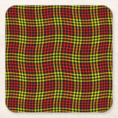 Red Yellow Plaid Checker Seamless Pattern Rechteckiger Pappuntersetzer (Vorderseite)