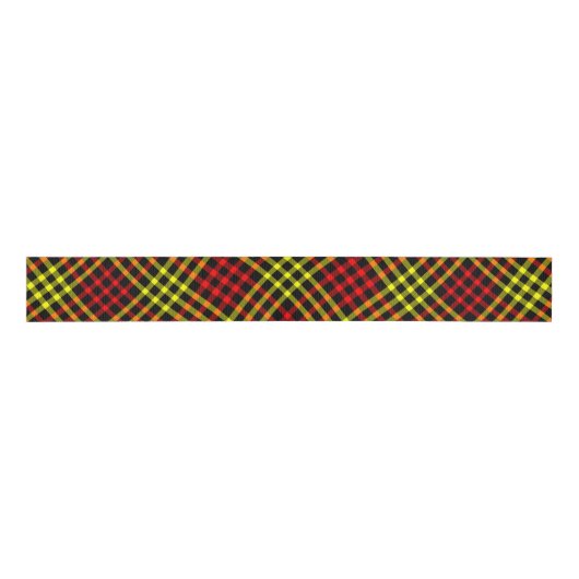 Red Yellow Plaid Checker Seamless Pattern Ripsband (Vorderseite)