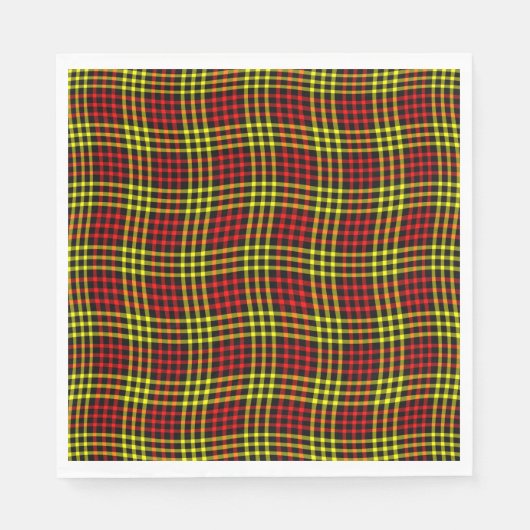Red Yellow Plaid Checker Seamless Pattern Serviette (Vorderseite)