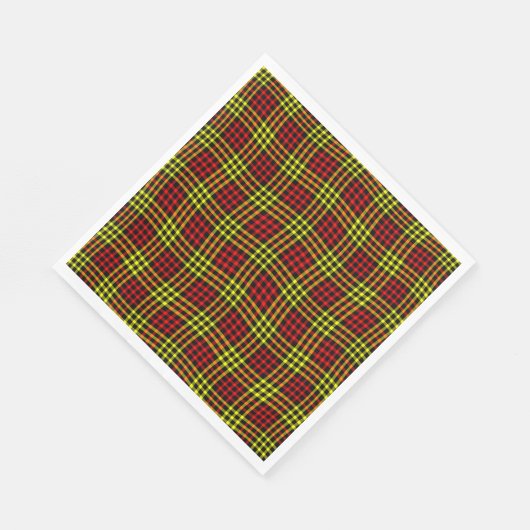 Red Yellow Plaid Checker Seamless Pattern Serviette (Ecke)